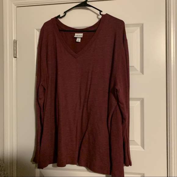 Long sleeve v neck thick shirt - Picture 2 of 2